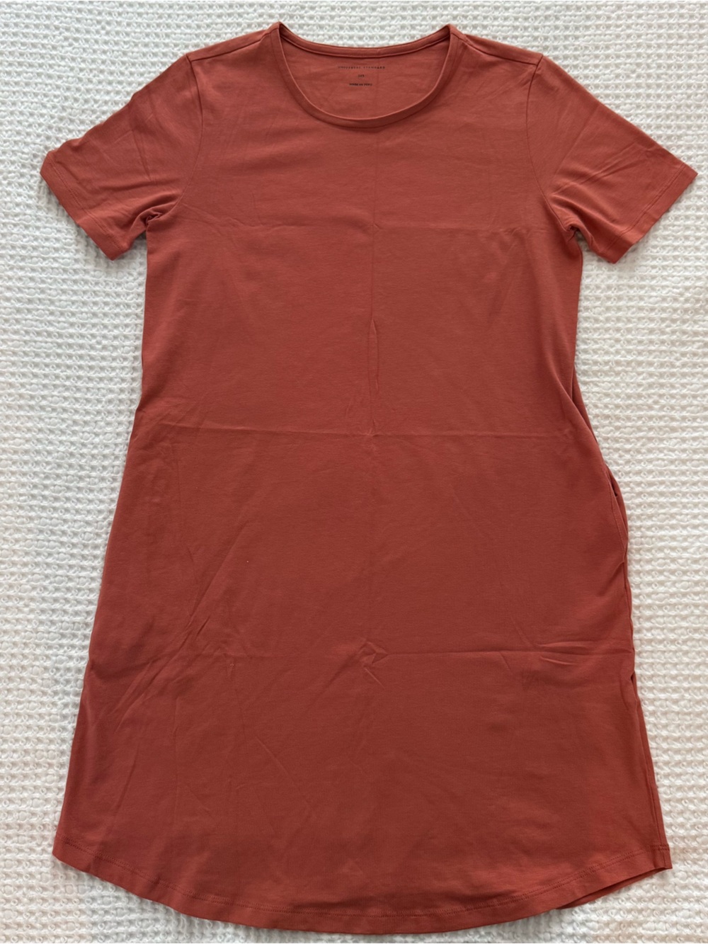 Universal Standard Knee Length T Shirt Dress Pockets Womens 2/4 Minimalist Comfy
